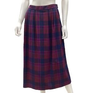 Pendleton VTG Skirt Women’s Size 8 Wool Maxi with Side Pockets in Purple Plaid